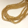 Orange-Peach Transparent Czech Crystal Beads on Thread, Gasoline Iridescent Faceted Rondelle, Diameter 6x4.5 mm, Length 38-40 cm